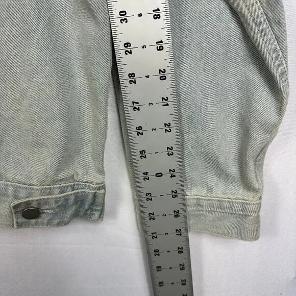 Pance News Denim Trucker Jacket Womens 3XL Light Blue Embroidered Elephant Rare - Picture 11 of 12